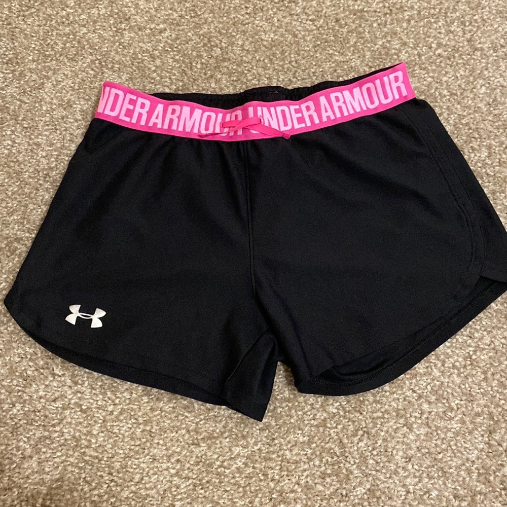XS Black and Pink Under Armour Shorts